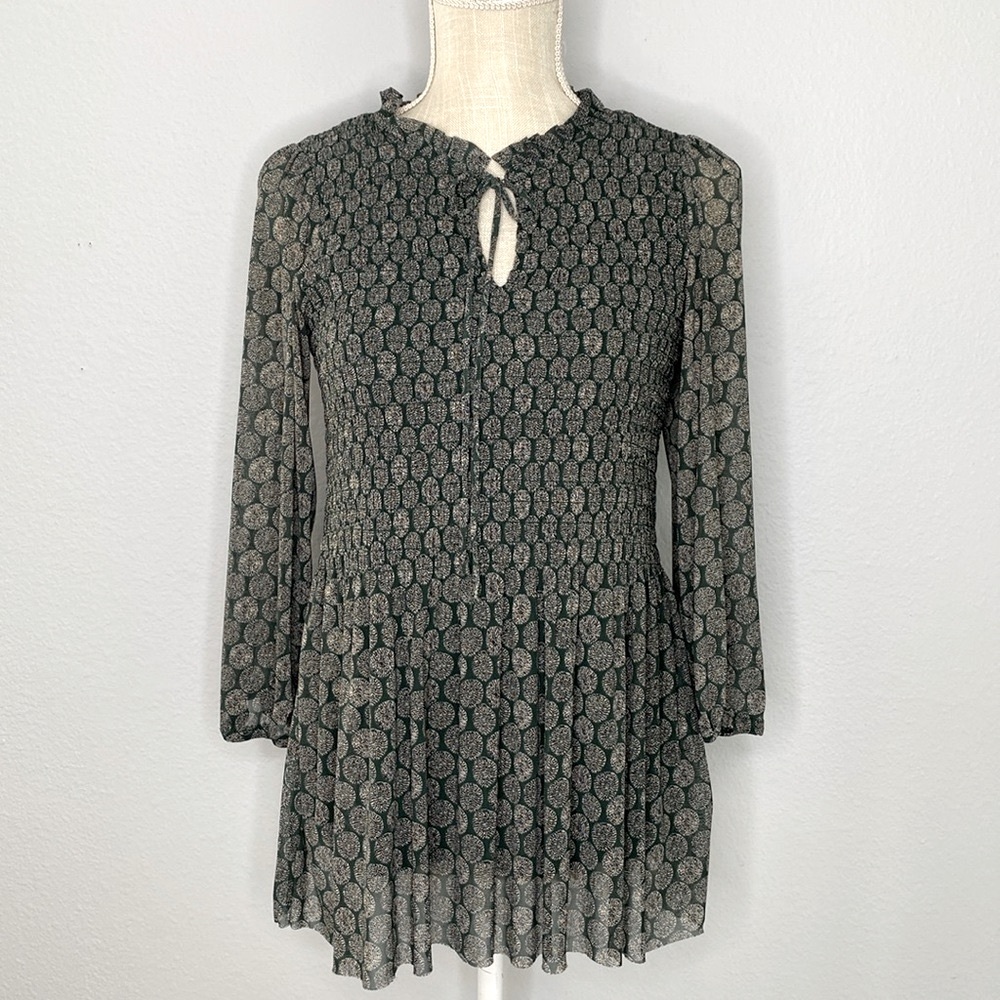 Rose & Olive Hunter Green Bohemian Blouse Size Small